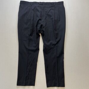 Paul Fredrick 44x30 Gray 100% Wool Pleated Slim Leg Mens‎ Dress Pants